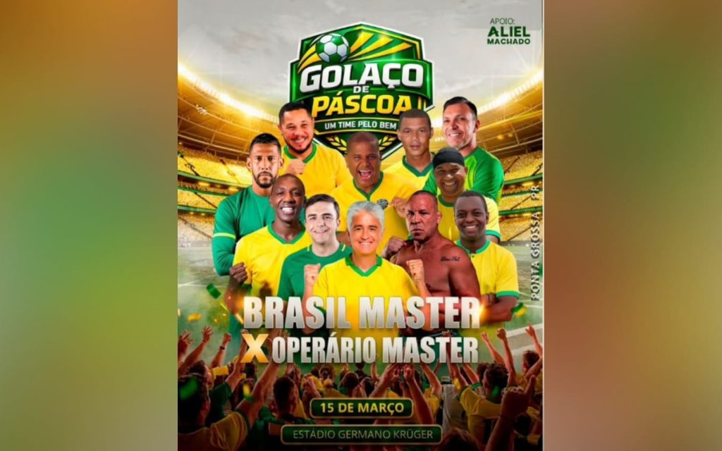 Golaço de Páscoa reúne campeões da Copa do Mundo e promove ação solidária em Ponta Grossa