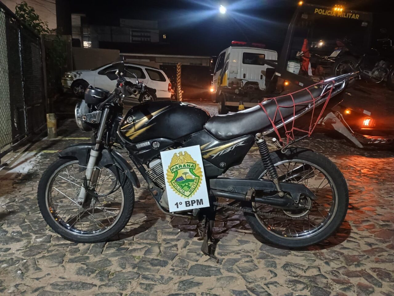 Jovem sem carteira é detido pela PM pilotando moto com chassi raspado em PG